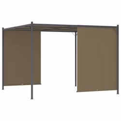 vidaXL Garden Pergola with Retractable Roof Taupe 180 g/mÂ² Outdoor Gazebo - Additional view 4