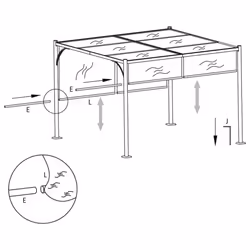 vidaXL Garden Pergola with Retractable Roof Taupe 180 g/mÂ² Outdoor Gazebo - Additional view 5