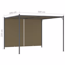 vidaXL Garden Pergola with Retractable Roof Taupe 180 g/mÂ² Outdoor Gazebo - Additional view 6