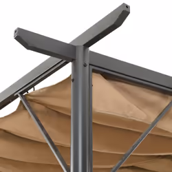 vidaXL Pergola with Retractable Roof Taupe Steel 180 g/mÂ² Garden Patio Canopy - Additional view 2