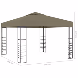 vidaXL Garden Marquee Taupe 180 g/mÂ² Outdoor Gazebo Patio Canopy Shelter Tent - Additional view 4