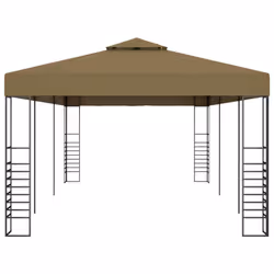 vidaXL Garden Gazebo 6x3x2.7 m Taupe 180 g/mÂ² Garden Canopy Shelter Pavilion - Additional view 2