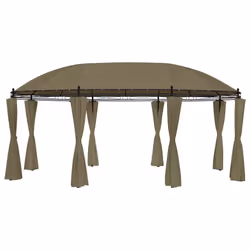 vidaXL Gazebo with Curtains 520x349x255 cm Taupe 180 g/mÂ² Garden Patio Canopy