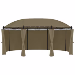 vidaXL Gazebo with Curtains 520x349x255 cm Taupe 180 g/mÂ² Garden Patio Canopy