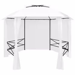 vidaXL Garden Marquee with Curtains 360x312x265 cm White 180 g/m² Patio Canopy