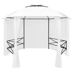 vidaXL Garden Marquee with Curtains 360x312x265 cm White 180 g/mÂ² Patio Canopy