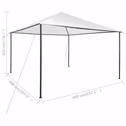 vidaXL Gazebo 4x4x3 m White 180 g/mÂ² Garden Canopy Shelter Pavilion Awning - Additional view 7