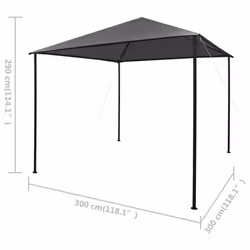 vidaXL Gazebo Anthracite Fabric and Steel 180 g/mÂ² Patio Canopy Shelter Tent - Additional view 7