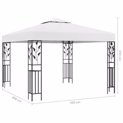 vidaXL Gazebo White 180 g/mÂ² Outdoor Marquee Patio Canopy Shelter Party Tent - Additional view 4