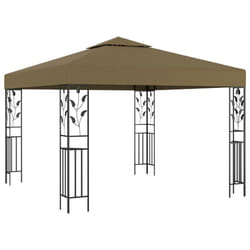 vidaXL Gazebo Taupe 180 g/mÂ² Outdoor Marquee Patio Canopy Shelter Party Tent
