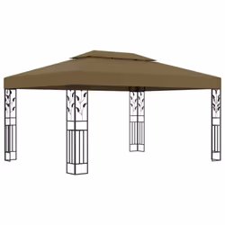 vidaXL Gazebo with Double Roof Taupe 180 g/mÂ² Patio Canopy Shelter Party Tent
