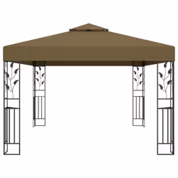vidaXL Gazebo with Double Roof Taupe 180 g/mÂ² Patio Canopy Shelter Party Tent