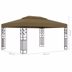 vidaXL Gazebo with Double Roof Taupe 180 g/mÂ² Patio Canopy Shelter Party Tent - Additional view 5