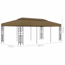 vidaXL Gazebo Taupe 180 g/mÂ² Outdoor Marquee Patio Canopy Shelter Party Tent - Additional view 5