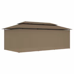 vidaXL Gazebo with Curtains Taupe 180 g/mÂ² Patio Canopy Shelter Party Tent - Additional view 5