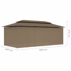 vidaXL Gazebo with Curtains Taupe 180 g/mÂ² Patio Canopy Shelter Party Tent - Additional view 8