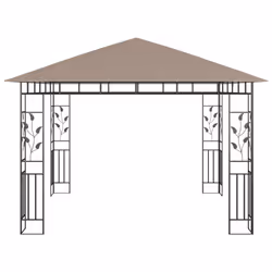 vidaXL Gazebo with Mosquito Net 3x3x2.73 m Taupe 180 g/mÂ² Patio Canopy Shelter - Additional view 2