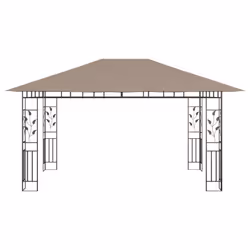 vidaXL Gazebo with Mosquito Net 4x3x2.73 m Taupe 180 g/mÂ² Patio Canopy Shelter - Additional view 2