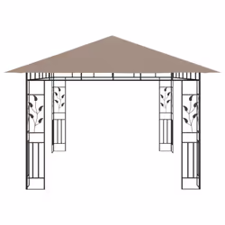 vidaXL Gazebo with Mosquito Net 4x3x2.73 m Taupe 180 g/mÂ² Patio Canopy Shelter - Additional view 3