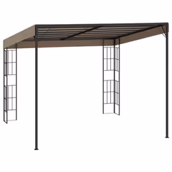 vidaXL Wall-mounted Gazebo 3x3 m Taupe Fabric Canopy Shelter Tent Pavilion