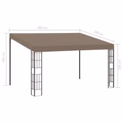 vidaXL Wall-mounted Gazebo 4x3 m Taupe Fabric Canopy Shelter Tent Pavilion - Additional view 4