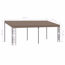 vidaXL Wall-mounted Gazebo 6x3 m Taupe Fabric Canopy Shelter Tent Pavilion - Additional view 5