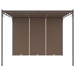 vidaXL Garden Gazebo with Side Curtain 3x3x2.25 m Taupe Canopy Shelter Awning