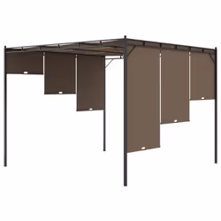 vidaXL Garden Gazebo with Side Curtain 3x3x2.25 m Taupe Canopy Shelter Awning - Additional view 5