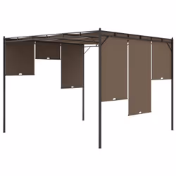 vidaXL Garden Gazebo with Side Curtain 3x3x2.25 m Taupe Canopy Shelter Awning - Additional view 6