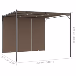vidaXL Garden Gazebo with Side Curtain 3x3x2.25 m Taupe Canopy Shelter Awning - Additional view 8