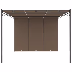 vidaXL Garden Gazebo with Side Curtain 4x3x2.25 m Taupe Canopy Shelter Awning