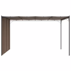 vidaXL Garden Gazebo with Side Curtain 4x3x2.25 m Taupe Canopy Shelter Awning