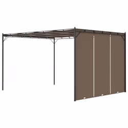 vidaXL Garden Gazebo with Side Curtain 4x3x2.25 m Taupe Canopy Shelter Awning - Additional view 4
