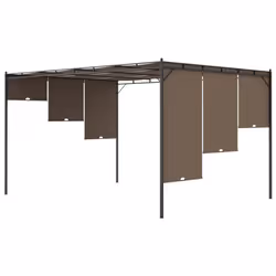 vidaXL Garden Gazebo with Side Curtain 4x3x2.25 m Taupe Canopy Shelter Awning - Additional view 5