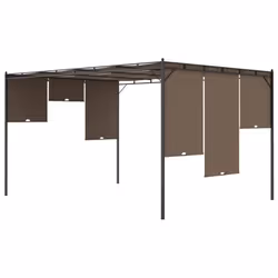 vidaXL Garden Gazebo with Side Curtain 4x3x2.25 m Taupe Canopy Shelter Awning - Additional view 6