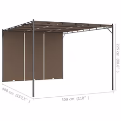 vidaXL Garden Gazebo with Side Curtain 4x3x2.25 m Taupe Canopy Shelter Awning - Additional view 8
