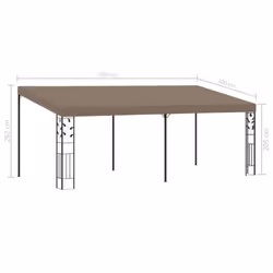 vidaXL Wall-mounted Gazebo 4x3x2.5 m Taupe Garden Canopy Shelter Tent Pavilion - Additional view 11