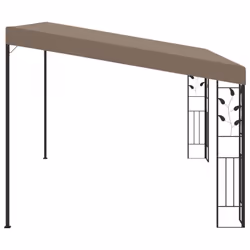 vidaXL Wall-mounted Gazebo 4x3x2.5 m Taupe Garden Canopy Shelter Tent Pavilion - Additional view 2