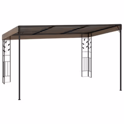 vidaXL Wall-mounted Gazebo 4x3x2.5 m Taupe Garden Canopy Shelter Tent Pavilion - Additional view 3