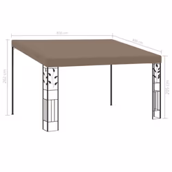 vidaXL Wall-mounted Gazebo 4x3x2.5 m Taupe Garden Canopy Shelter Tent Pavilion - Additional view 5