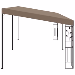 vidaXL Wall-mounted Gazebo 4x3x2.5 m Taupe Garden Canopy Shelter Tent Pavilion - Additional view 8