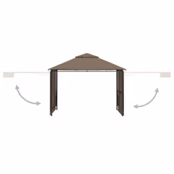 vidaXL Gazebo with Double Extending Roofs Taupe 180g/mÂ² Garden Canopy Shelter