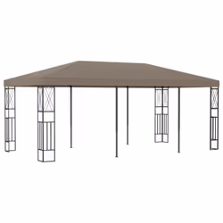 vidaXL Gazebo 6x3 m Taupe Fabric Garden Canopy Shelter Party Tent Sun Pavilion