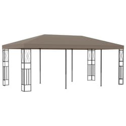 vidaXL Gazebo 6x3 m Taupe Fabric Garden Canopy Shelter Party Tent Sun Pavilion