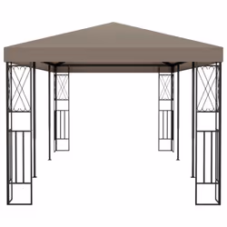 vidaXL Gazebo 6x3 m Taupe Fabric Garden Canopy Shelter Party Tent Sun Pavilion