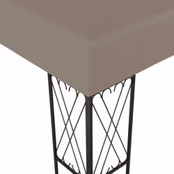 vidaXL Gazebo 6x3 m Taupe Fabric Garden Canopy Shelter Party Tent Sun Pavilion