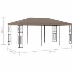 vidaXL Gazebo 6x3 m Taupe Fabric Garden Canopy Shelter Party Tent Sun Pavilion - Additional view 5