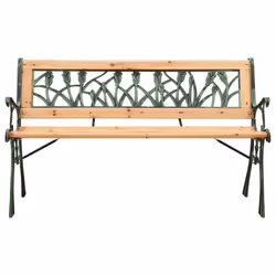 VidaXL 312031 outdoor bench Wood, Iron, Polyvinyl chloride (PVC)