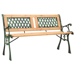VidaXL 312033 outdoor bench Wood, Iron, Polyvinyl chloride (PVC)