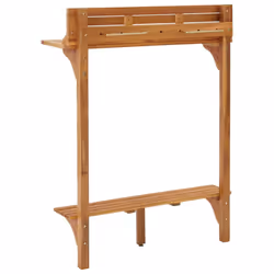 vidaXL Solid Acacia Wood Balcony Bar Table Garden Wooden Desk Dining Table